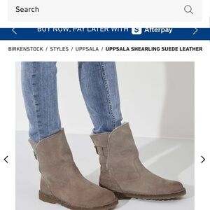 Birkenstock Uppsala Shearling Suede Boots - Taupe size 39 (8-8.5) used